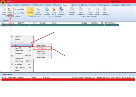 Verilen Sipari Giri I Comport Erp Ve N Muhasebe Program Kullan M