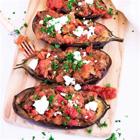 Stuffed Eggplant Delicious Vegetarian Dinner Vegetarian Recipes