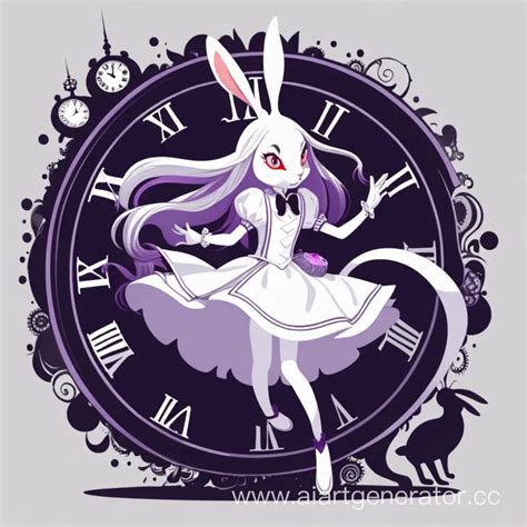 Enchanting Time Magic Whimsical Girl in White Rabbit Costume with Clock ...