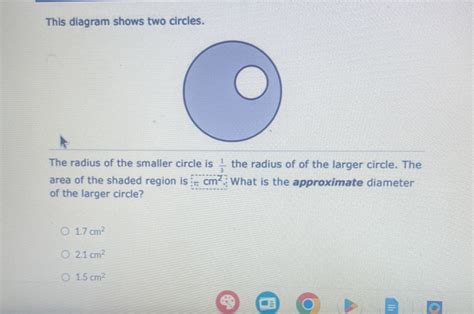 Solved This Diagram Shows Two Circles The Radius Of The Smaller