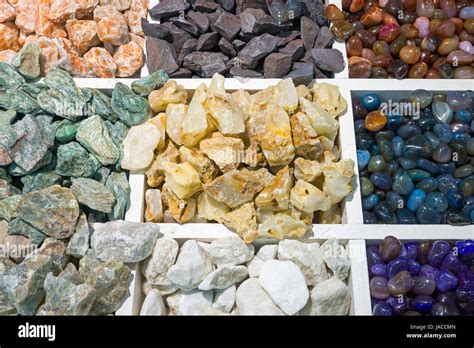 Selection Semi Precious Stones Stock Photo Alamy