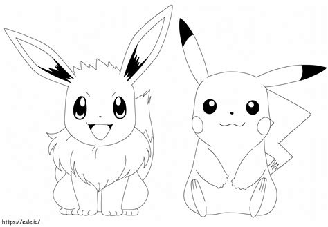 Eevee és Pikachu Kifestő