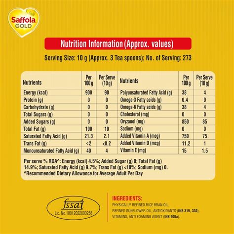 Buy Saffola Gold Oil Power Of Blend Of Rice Bran Sunflower Oil