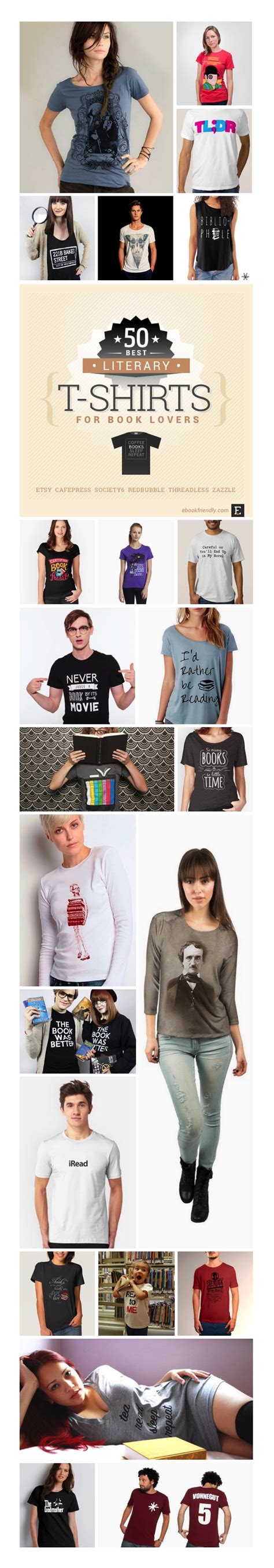 Best Literary T Shirts For Book Lovers Infographic Ebook Friendly