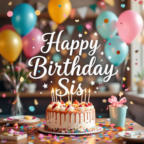 Happy Birthday Sis - Happy Birthday Sis Images - Create Custom Birthday Graphics