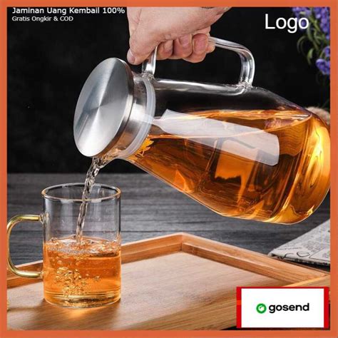 Jual COD Teko Pitcher Kaca Teh Chinese Teapot Maker Glass 1 6L