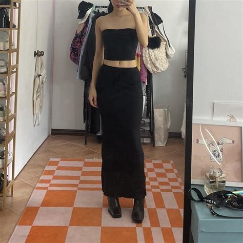 BASIC BLACK BOOB TUBE Cute Lil Black Boob Tube A Depop