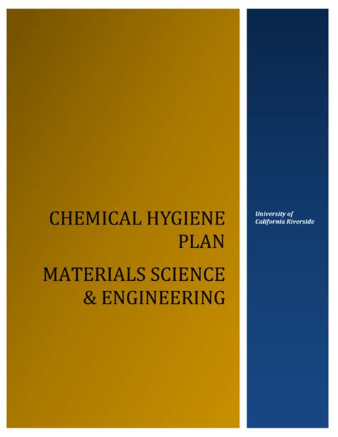 Chemical Hygiene Plan Environmental Health And Safety