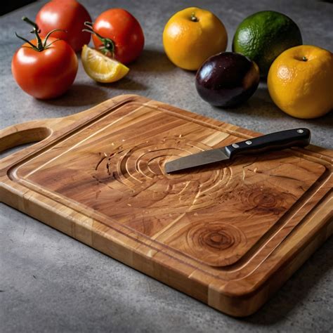 Cutting Board With Fruit And Vegetable Premium Ai Generated Image