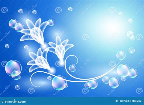 Background With Transparent Flowers Vector Illustration Cartoondealer