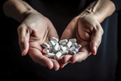 Premium Ai Image Close Up Of Female Hands Holding Handful Of Pills