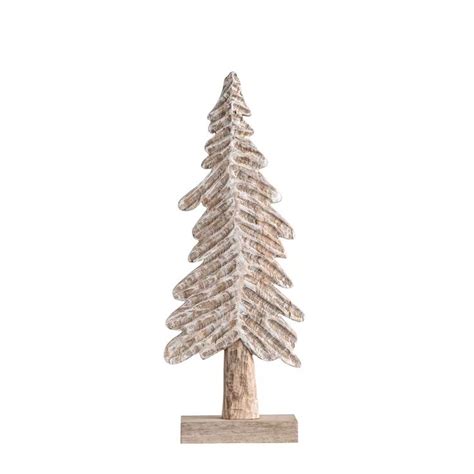 Hand Carved Mango Wood Christmas Tabletop Tree Birch Lane Wood