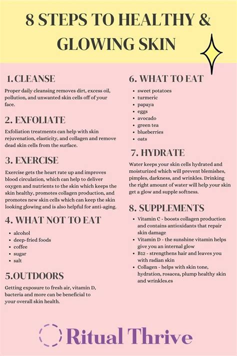 8 Steps To Healthy And Glowing Skin 🙂 Skin Care Routine Glowing Skin