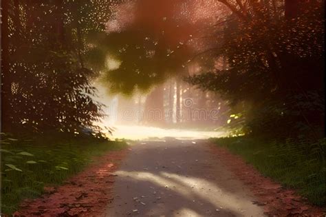 Digital Art Forest Tree Background Wallpaper Stock Illustration