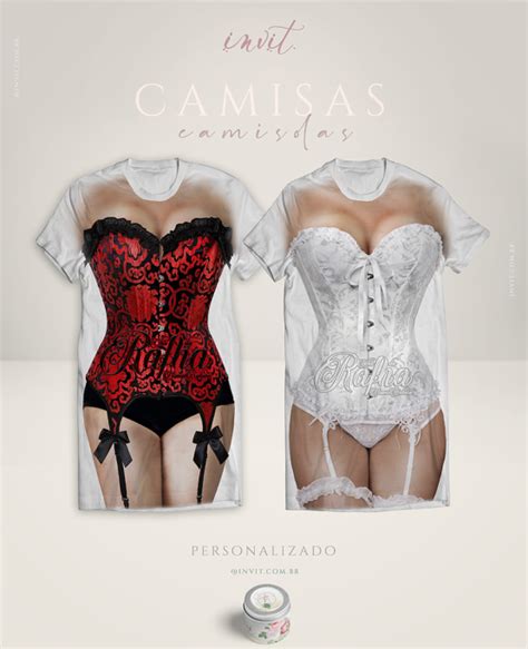 Camisas para Chá de Lingerie Corpete Corselet arquivo pdf mesclado para sublimação arquivo