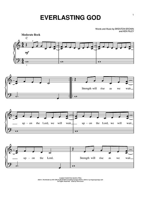 Everlasting God Sheet Music By Chris Tomlin Lincoln Brewster Brenton