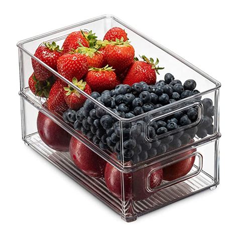 6pcs Refrigerator Organizer Bins Stackable Fridge Organizers With