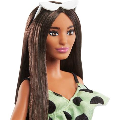 Mu Eca Barbie Fashionistas Morena Con Pelele De Lunares Hjr