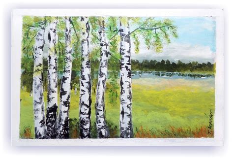 Birken Malerei Wald Fluss Malerei Sommer Landschaft Vermont Etsy