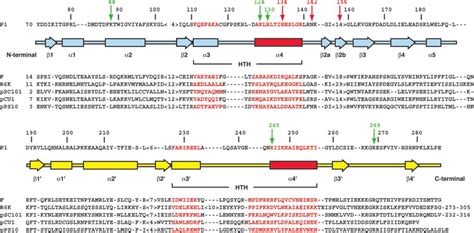 Sequence Alignment Of Plasmid Initiator Proteins Showing Secondary