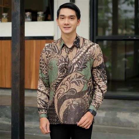 Jual Kemeja Batik Pria Lengan Panjang Baju Batik Cowok Elegan Trendy