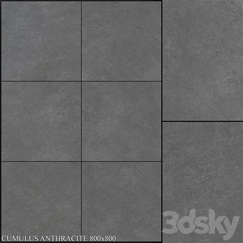 Yurtbay Seramik Cumulus Anthracite 800x800 Tile 3D Model