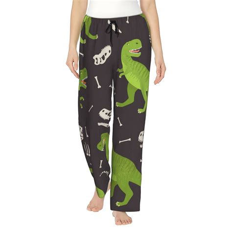 Kll Womens Dinosaur Skeleton Print Pajama Pants Soft Pajama Bottoms For