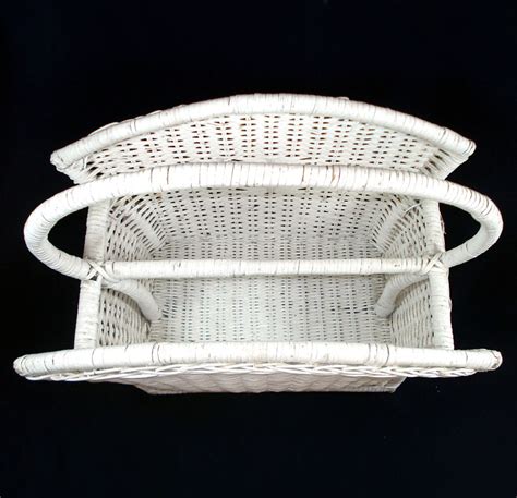 White Wicker Magazine Rack