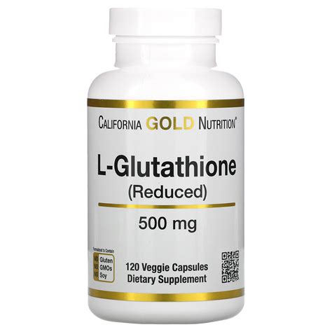 California Gold Nutrition L Glutathione Reduced 500 Mg 120 Veggie