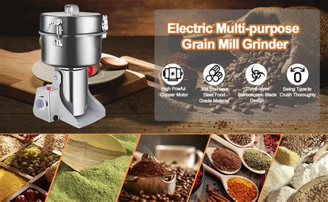 ExGizmo Swing Grain Mill 2500g Electric Grain Grinder Stainless Steel