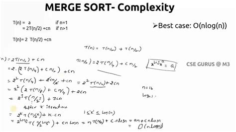 Merge Sort And Quick Sort Complexity Youtube