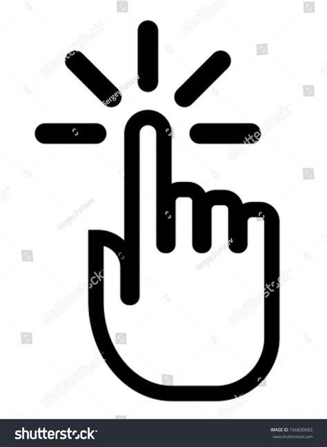 Finger Click Icon Stock Vector 166830683 Shutterstock