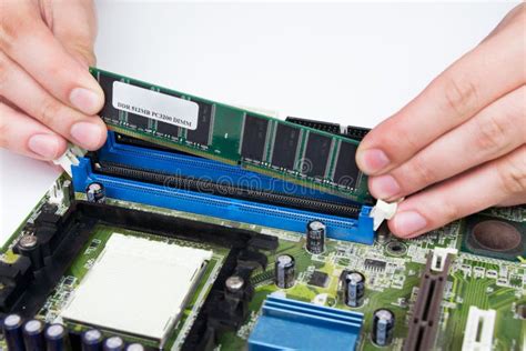 Man Installing Computer Memory Stock Image - Image of problem ...