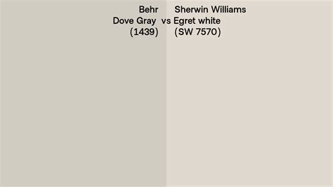 Behr Dove Gray 1439 Vs Sherwin Williams Egret White Sw 7570 Side By