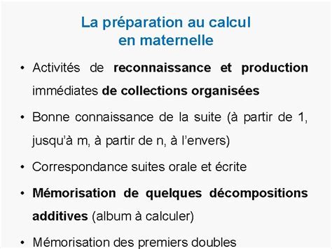 La Construction Du Nombre En Maternelle Et Au