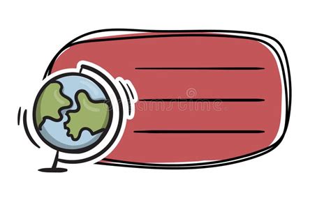 Bright School Sticker With A Globe And Space For Text Simple Vector