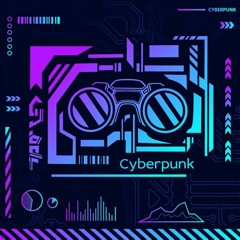 Cyberpunk Design With Dark Background Abstract Technology Vector