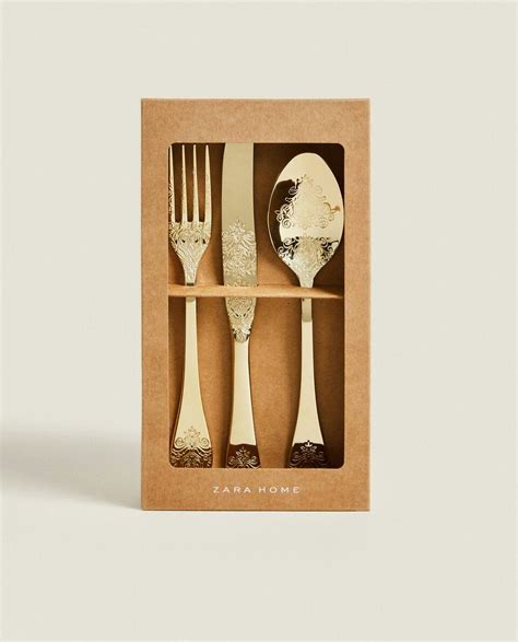 DECORATIVE ENGRAVED CUTLERY SET 3 PACK Zara Home