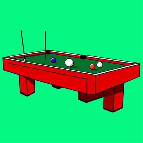 Premium Vector Green Billiard Table With Wooden Cue And Balls Vector