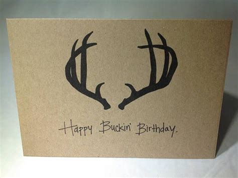 Happy Buckin Birthday Card Rustic Card For Man
