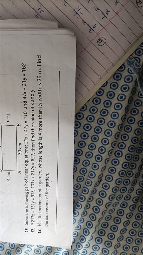 Solve The Following Pair Of Linear Equations X Y And X Y