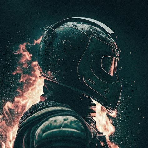 Premium Photo A Man Wearing A Helmet With The Word Fire On It