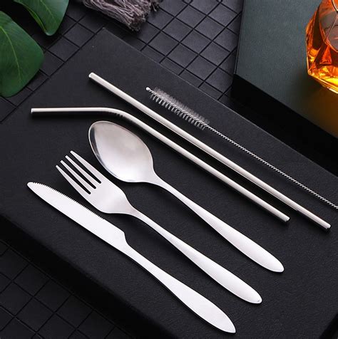 6 Piece Stainless Steel Traveling Cutlery Set - Tinsico