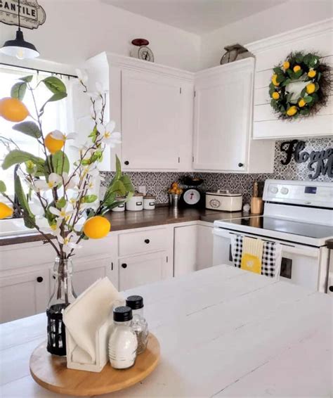 White Farmhouse Kitchen With Lemon D Cor Soul Lane