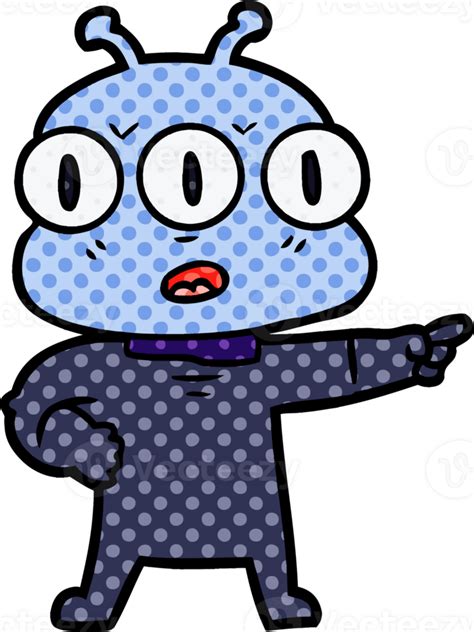 Extraterrestre De Tres Ojos De Dibujos Animados 45026386 Png