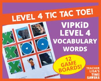 Vipkid Level Vocabulary Tic Tac Toe Reward Set By Teacher Lisa S Time