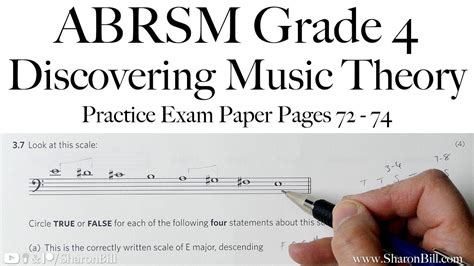 Abrsm Discovering Music Theory Grade 4 Practice Exam Paper Pages 72 74 With Sharon Bill Youtube