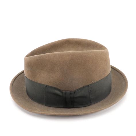 Stetson Fur Felt Fedora With Box Mid 20th Century Ebth