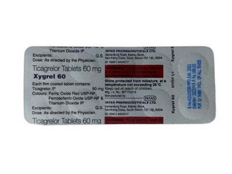 Ticagrelor 60mg Tablet XYGREL At Rs 148 Strip Brilinta In Nagpur