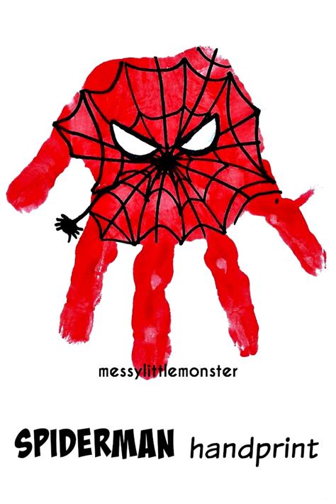 Spiderman Handprint - Messy Little Monster